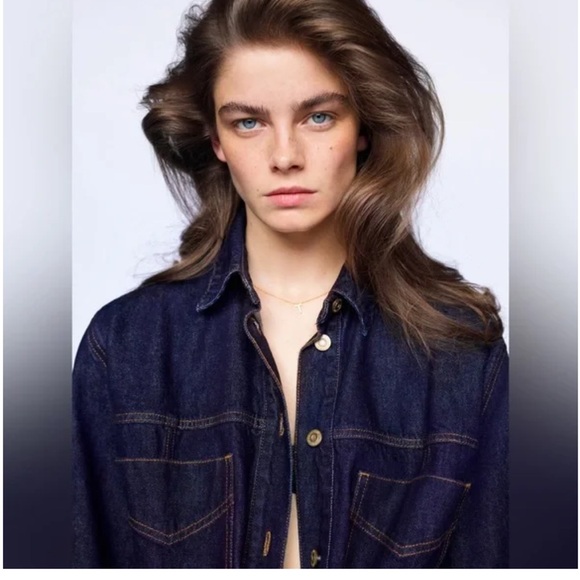 NWOT ZARA denim overshirt - Picture 6 of 8